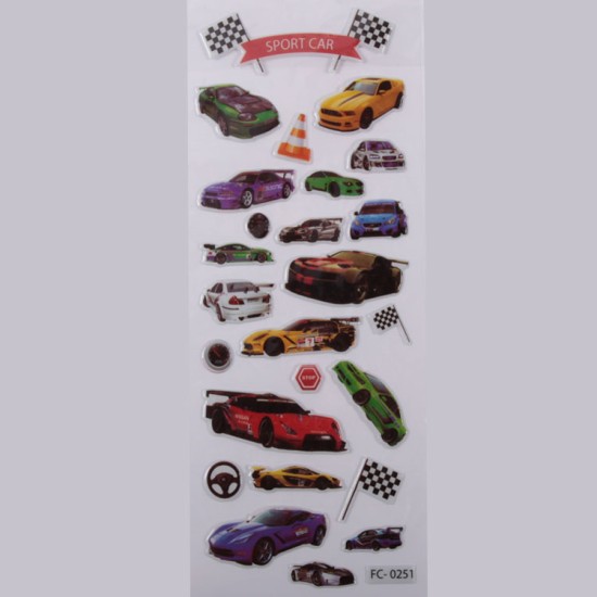 Sport Cars Yapışkan Stiker - FC0251 - Mytortenland